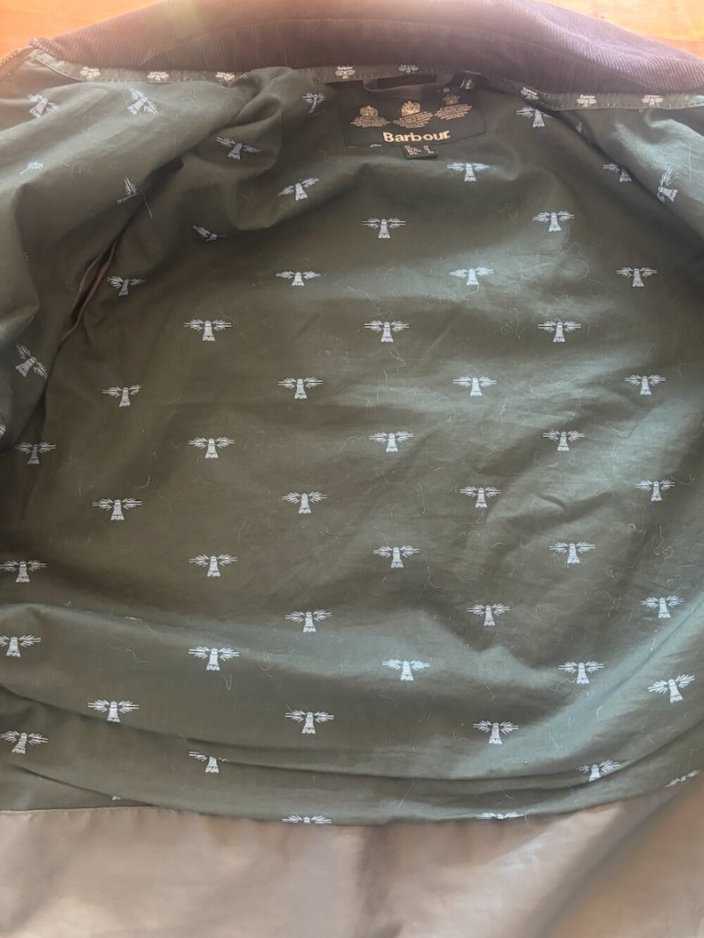 Barbour Shoreline Waxed Jacket Women's US 8 Olive Green - Picture 13 of 13